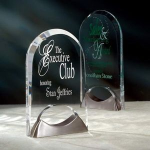 Keystone Award - Acrylic/Satin Nickel 11"
