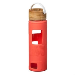 The Astral Glass Bottle w/White Lid - 22oz Coral