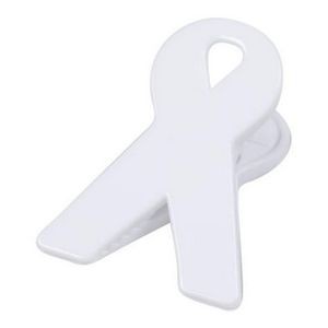 Ribbon Paper Clip w/Magnet - White
