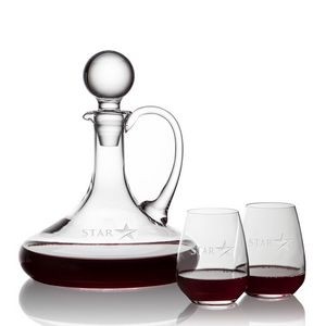 Horsham Decanter & 2 Stemless Wine