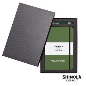 Shinola® HardCover Journal/Clicker Pen - (M) Olive Green