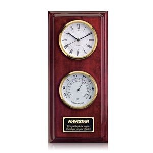 Simmons Clock/Thermo - Rosewood/Gold