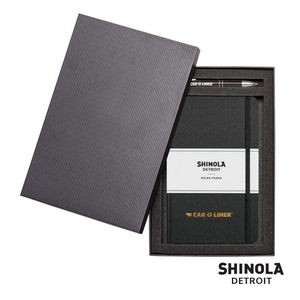 Shinola® HardCover Journal/Clicker Pen - (M) Jet Black