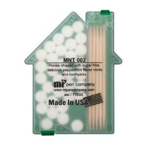 House shaped Mints/Toothpicks - Translucent Green