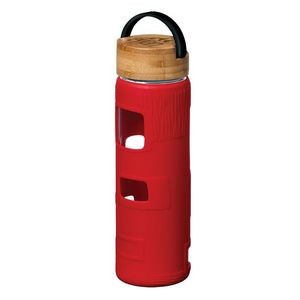 The Astral Glass Bottle w/Black Lid - 22oz Red