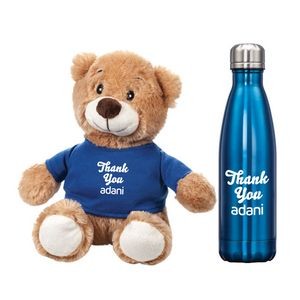 Chester Teddy Bear/Bottle Gift Set - Blue