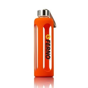 The Pure Glass/Silicone Bottle - 17oz Orange