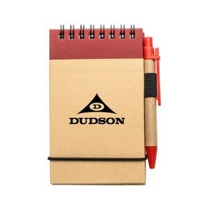 Recycled Flip-up Notepad/Pen - Red