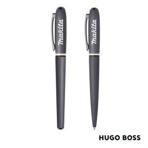 Hugo Boss® Iconic Contour Ballpoint Pen & Fountain Pen Set - Black