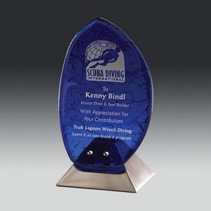 Flame Award - Artglass Blue 10¾"