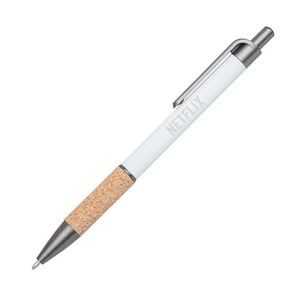 Otto Aluminum Pen w/Cork Grip - White