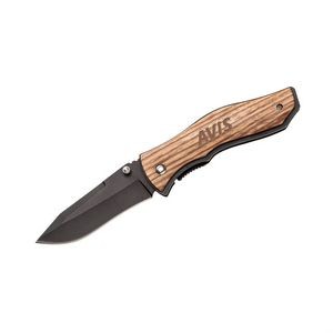 National Pocket Knife w/Wooden Handle - Black