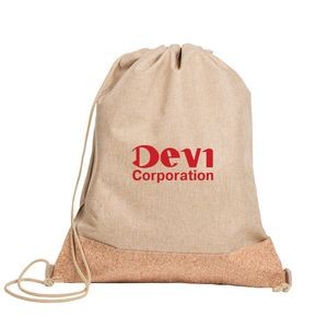 County Drawstring Bag with Cork Bottom - Tan