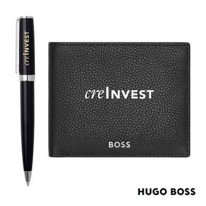 Hugo Boss® Ballpoint Pen & Wallet Set - Black