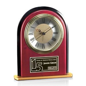 Minto Clock - Rosewood/Black/Gold 6½"