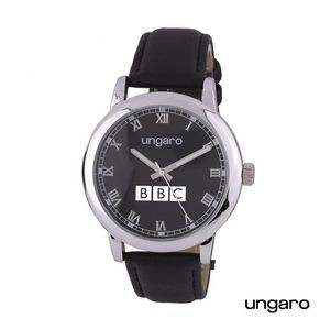Ungaro® Primo Leather Watch - Black