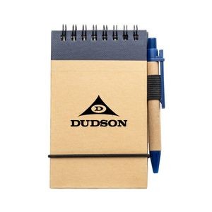 Recycled Flip-up Notepad/Pen - Blue