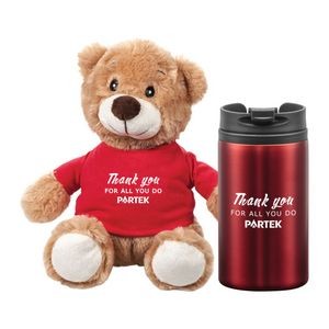 Chester Teddy Bear/Tumbler Gift Set - Red