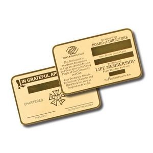 Wallet Card - Brass 2-1/8"x3-3/8"