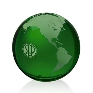 Globe Paperweight - Optical 3" Green