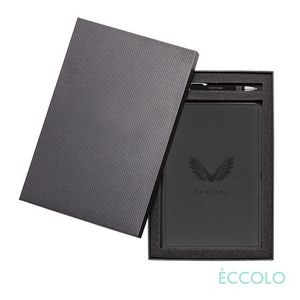 Eccolo® Two Step Journal/Venino Pen Gift Set - (M) Black