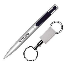 Harmony Pen/Keyring Gift Set - Silver/Black