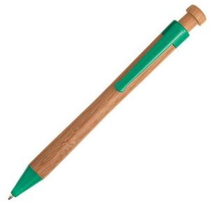Bamboo Click-action Pen - Green