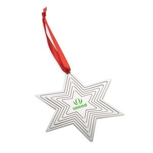 Glittering Celebrate Star Pop Out Ornament - Silver