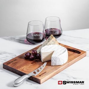 Swissmar® Acacia Board & 2 Breckland Stemless Wine