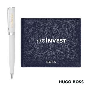 Hugo Boss® Ballpoint Pen & Wallet Set - Navy