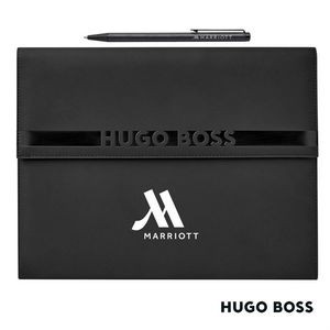 Hugo Boss® Cloud Ballpoint Pen & A4 Folder Set - Black