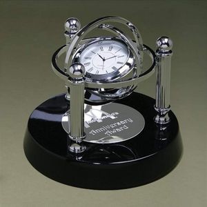 Gyroscope Clock - Black/Chrome 6"