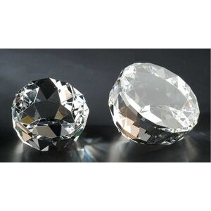 Faceted Dome Optic Crystal Paperweight (2 3/8