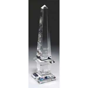 Royal Obelisk Optic Crystal Award (3"x14½")