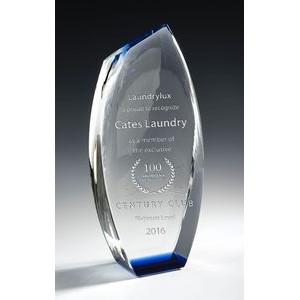 Veracruz Optic Crystal Award w/Blue Accent