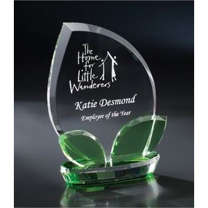 Emerald Leaf Optic Crystal Award