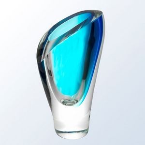 Blue V Lush Art Glass Vase