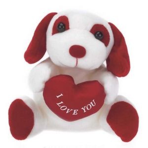 6" Valentine's Day Stuffed Dog w/Heart