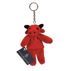 Bull Stuffed Animal Keychain