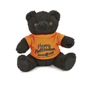 7" Halloween Black Teddy Bear