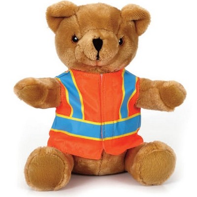 10" Extra Soft Brown Bear Stuffed Animal w/Safety Vest