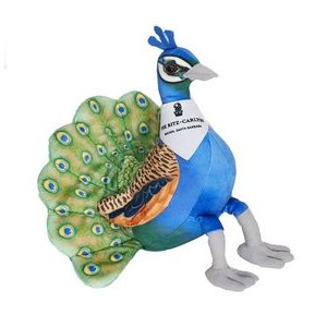 8" Peacock Beanie Bird Stuffed Animal