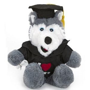 9" Soft Cuddle Husky Stuffed Animal w/Graduation Uniform