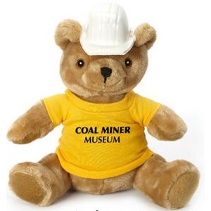 10" Coal Miner Construction Bear Stuffed Animal