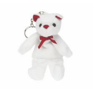 White Bear Stuffed Animal Keychain