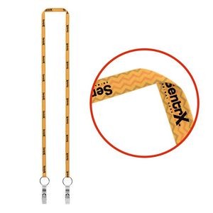 3/8" Dual Bulldog Clip Attachment Sublimation Lanyard (Factory Direct - 10-12 Weeks Ocean)