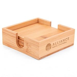 4-Piece Bamboo Coaster Set with Holder
