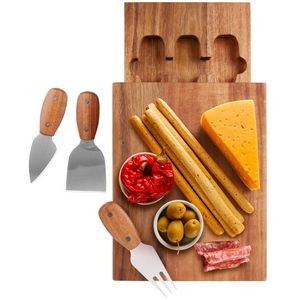 The Beaufort Acacia Cheese Board Set with Drawer (Factory Direct - 10-12 Weeks Ocean)