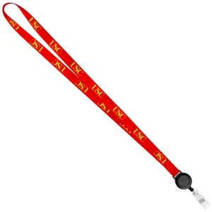 5/8" Sublimation Lanyard w/ Retractable Badge Holder (Factory Direct - 10-12 Weeks Ocean)