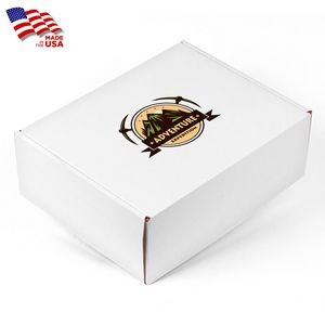 Full Color Printed Corrugated Box Large 11x9x4 For Mailers, Gifting And Kits (5x5 Center Print, 4/0,
